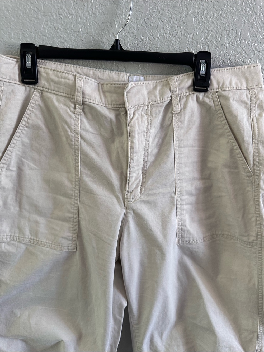 GAP Barrel Khaki Chino Pants Women’s 14 Cream Cotton Stretch Utility